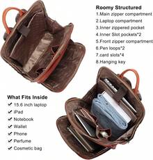 CLUCI Bolsa de cuero para mujeres Convertible Grande Caminata larga Damas Diseñador Moda Casualmente College Bolsa de hombro - 0-2 Marrón bicolor - Ver 12