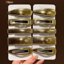 10pcs Gold Fashion Sweet Style Elegant BB Hair Clips Suitable For Daily Use - Multicolor - View 11