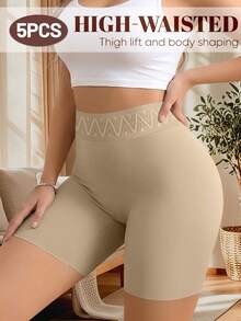 MEIYATING 5件組女款高腰收腹蜜桃臀緊身內褲 - 彩色 - 查看 3