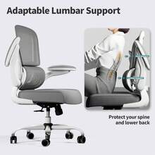 TRALT Sillas de Escritorio - Silla Ergonomica Escritorio - Sillas Ejecutiva para Escritorio con Soporte Lumbar - Silla Ergonomica de 330 Libras - Silla de Oficina Gamer para Casa (Azul Profundo) - BLANCO - Ver 9