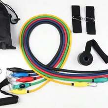 11-Piece Resistance Band Set With Fitness Pull Tubes, Training Resistance Ropes, Door Anchor, Ankle Straps, And Hand Grips, Suitable For Home Gym Strength Training And Fitness Workouts - Multicolor - View 3
