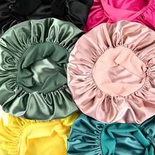 Cuffia da notte in seta satin traspirante, con laccio elastico, morbida e leggera, adatta per capelli ricci, treccine e capelli lunghi, anti-crespo, adatta per il sonno, uso domestico e in viaggio - Rosa - Visualizzare 10