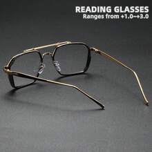 Rivsar 中性近視眼鏡，新款多邊形雙橋金屬內框老花眼鏡，彈簧橢圓框，經典日常佩戴老花眼鏡，適合運動、防滑、電腦使用、舒適閱讀、縫紉、抗眼睛疲勞，適合所有臉型的便利設計，金色、槍灰色、黑色，7種度數可選，假期禮物，夏季，送給父母的禮物，萬聖節，情人節，聖誕節，女士眼鏡，近視眼鏡，女士老花眼鏡，男士老花眼鏡 - 透明色 - 查看 3