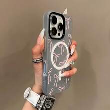 Funda para teléfono - Rosa, con lindo lazo, magnética, tacto de gel, compatible con carga inalámbrica, práctica, regalo perfecto, adecuada para Iphone17/17Pro/17Pormax/13/13Pro/13Promax14/14Pro/14Proamx 15/15Pro/15Proamx/1114Plus/15Plus/16/16Pro/16Promax - Tacto de gel magnético - Azul - Ver 7