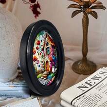 1pc 3D Vintage Gothic Black Oval Picture Frame With Hook, Halloween, Thanksgiving And Other Holiday Decoration, Exquisite Wall Decor Art, Office Decoration - 14 - View 6