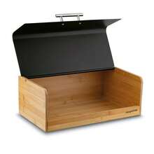 LARGE BAMBOO BREAD BOX WOODEN BAKERY ROLL STORAGE Container Length: 36 Cm Width: 20 Cm Height: 13.5 Cm - View 4