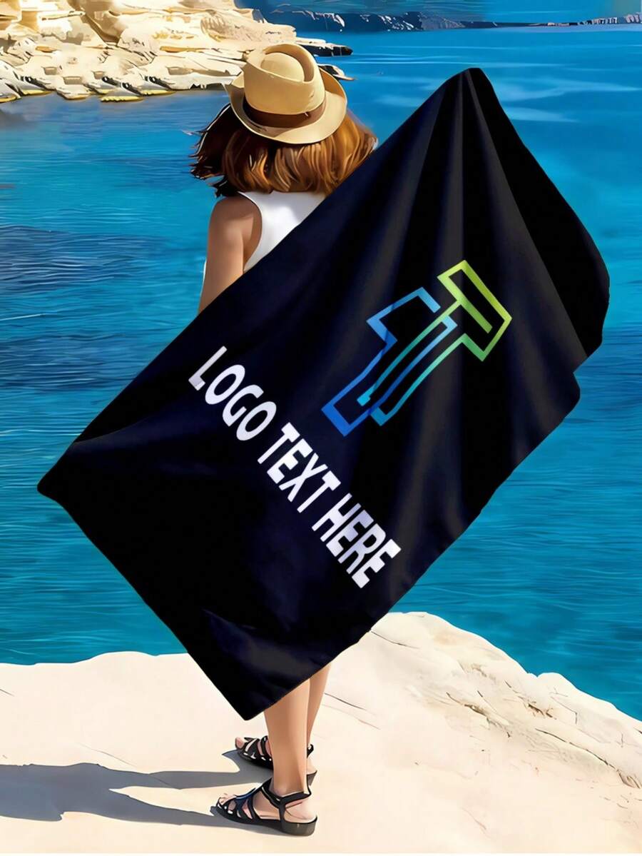 1件可客製化照片肖像、照片文字標題、Logo快乾沙灘浴巾,個性化吸水浴巾,私人訂製度假泳池沙灘巾,適用露營、瑜珈、浴室、聖誕節、萬聖節、情人節、父親節 - 彩色 - 查看 1