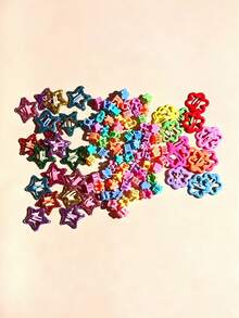 90pcs Random Color & Style Sweet Minimalist Five-Pointed Star Hair Clips, Candy Color Star BB Clips, Mini Flower Claw Clips, Versatile Girls Hair Accessories, Suitable For Daily Wear, Performance, Photography Styling - Multicolor - View 4