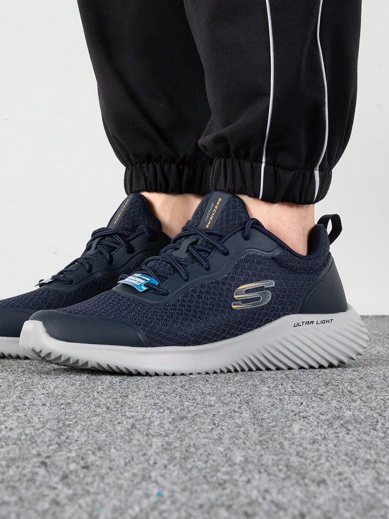 Skechers 男士跑步鞋 繫帶式運動休閒鞋 舒適輕量透氣 運動鞋 日常穿著 運動休閒通勤鞋 232005-NVY - 海軍藍色 - 查看 1