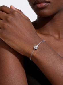 ConiiW Exquisite 925 Sterling Silver 1ct Moissanite Creative Transparent Fishing Line Women's Bracelet, Suitable For Daily Wear Or Party - White - View 6