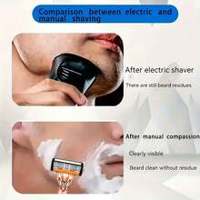 Men Manual Razor With Premium Metal Handle, 6-Layer Progressive Blades, Wet & Dry Use, Smooth Shaving For Men Beard Grooming - Safety Razor - View 7