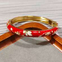 1pc Fashionable New Bohemian Style Gold-Plated Floral Enamel Bracelet, Suitable For Women And Girls (Due To Enamel, Color May Vary Slightly Under Different Lighting) - Small Flower Bracelet - View 30