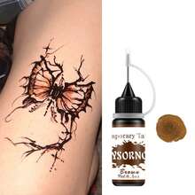 9 Colors Temporary Juice Tattoo Ink, Waterproof Semi-Permanent Henna Tattoo Paste, Long-Lasting Hand-Painted Body Art Pigment, DIY Realistic Tattoo Sticker - Multicolor - View 12