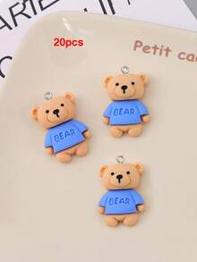 10/20/100pcs Cartoon Resin Bear Pendant Handmade DIY Necklace Earrings Phone Chain Jewelry Making Charm - Brown - View 17