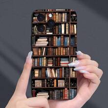 Vintage Bookshelf Style Phone Case For IPhone 16 Pro Max/15/14/13/12/11 - Protective Phone Case With Botanical Library Design, Scratch And Shock Resistant, Gift For Book Lovers - 樣式 1 - 查看 5