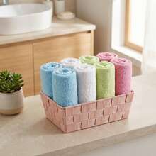 Makeup Remover Cloths, Cleansing, Reusable, Soft & Washable Coral Fleece Microfiber Washcloths/Towel For Face, Eye, Lips, Pack Of 4/6/20, 10 X 10 Inch - Multicolor - View 10