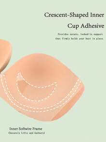 1pc Women's One-Piece Invisible Adhesive Bra, Invisible, Soft, Comfortable, Suitable For Dresses, Backless Tops And More - Multicolor - View 4