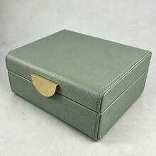 2pcs/Set Pebble Pattern PU Leather Jewelry Box With Lid, Rounded Corner Jewelry Storage Organizer, Crescent-Shaped Zinc Alloy Lock, Burgundy And Cream White, Bedroom Vanity Decor, Suitable For All Occasions Gift Box - Multicolor - View 24