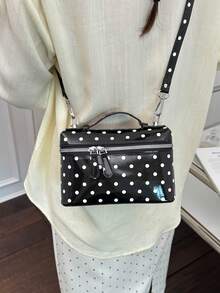 Dedoo Solid Color Litchi Texture PU Square Women's Crossbody Bag Small Wallet Daily Fashion Accessory - Black - View 8