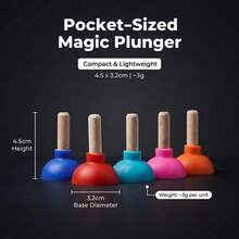 2026 New Funny Prank Toy For Teens, Small Silicone Plunger Card Magic Prop, Novel Creative Magic Toy With Toilet Suction Cup, Random Color - Multicolor - View 3