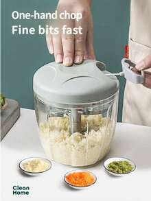 500/900ML Manual Pull-Cord Food Chopper With 5-Blade Multi-Function Vegetable Processor, Durable Portable Hand-Pull Meat Grinder, Suitable For Onion, Garlic, Chili, Nuts And Meat, Dicing And Slicing Tool For Salad, Seasoning, Filling, Pureed Food, Easy To Clean - Multicolor - View 2