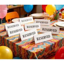 Acrylic Reserved Table Signs And Table Cards With Reserved Coordinates, Suitable For Restaurant, Birthday Party And Event Guest Reservation Coordinates (White Background Black Text) - View 1