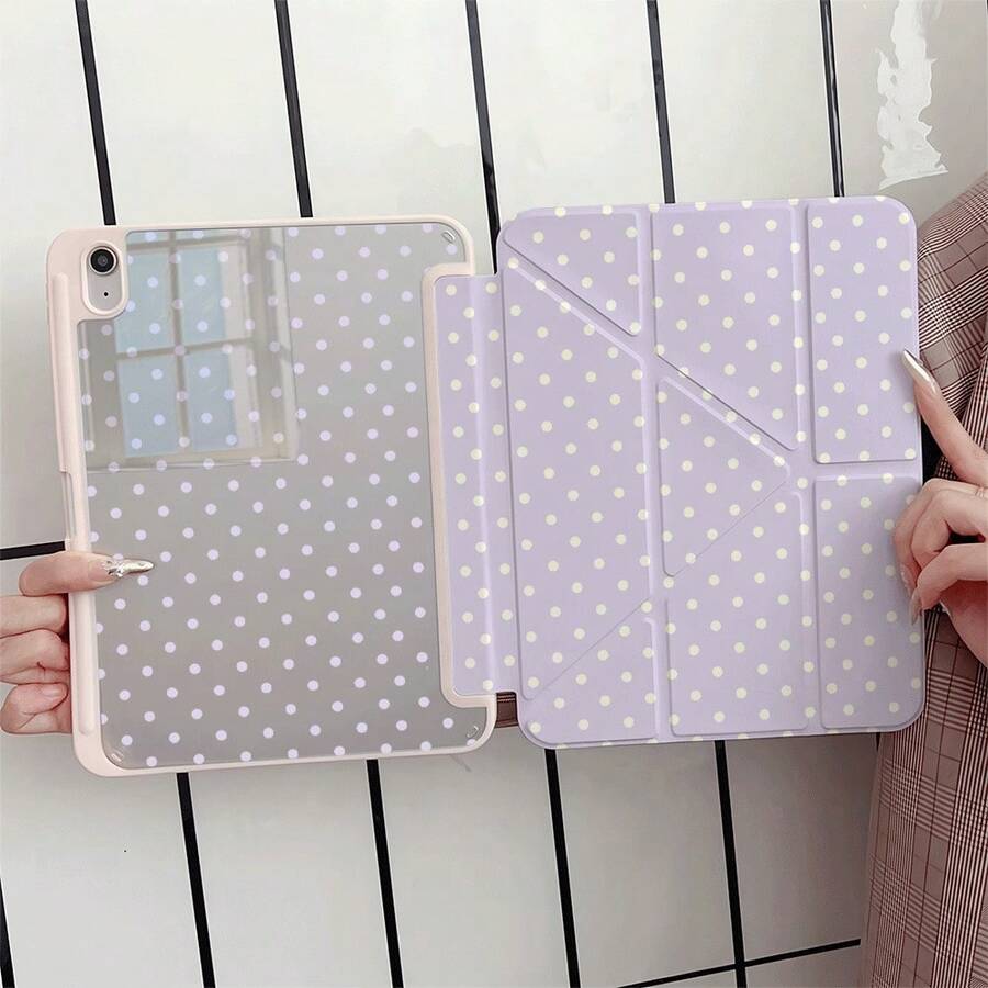 1pc Polka Dot Dual-Sided Tablet Case Compatible With IPad Pro 11/ 10th Generation 10.9-Inch 2022 Smart Case/ Air 13(M3 2025)/ Air 11(M3 2025)/ Air 11(M3 2025)/ 11(A16 2025)/Compatible With Galaxy Tab S10+/S9/A9,Compatible With Samsung Galaxy A9/S9/S7/S18+,Compatible With Huawei Matepad - Multicolor - View 1