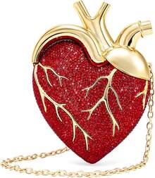 Maren - Bolsa de vidrio artificial con forma de corazón para mujer - Azul de cobalto - Ver 1