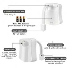 Motion Sensor Toilet Ambient Light, 16-Color LED Night Light For Home Bathroom, No-Adhesive Hanging Decorative Light - Multiple Styles - View 8