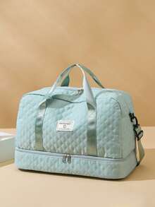 Unisex Solid-Color Travel Bag With Zipper And Separate Multifunctional Compartment For Shoes, Travel Suitcases, Laptop, Lightweight - 藍色 - 查看 12