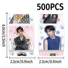 500pcs CORTI/S Boy Group Roll Stickers, 10 Pattern Designs, Star & Plaid INS Style, Fan Support Essential, Express Gift Box Packaging Decor, Planner DIY Material, Back To School Season - Multicolor - View 3