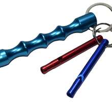 1pc Slim Aluminum Alloy Whistle, Camping Outdoor Sports Survival Whistle, Outdoor Emergency Stainless Steel High-Frequency Earthquake Rescue Whistle, High Decibel Whistle, Cylindrical Slim Whistle Keychain Pendant - Multicolor - View 3