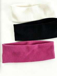 1/3/4pcs Solid Color Sports Headbands, Daily Casual Home Use Summer Hair Accessories - Multicolor - View 8