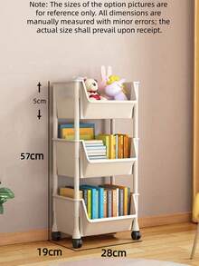 1pc Multi-Layer Open-Top Movable Bookshelf Storage Rack, Gap-Filling Simple Floor-Standing Dust-Proof Organizer For Children's Toys And Books, Suitable For Home, Bedroom, Study, Balcony, Housewarming Gift, Home Decor, Daily Essential - White - View 9