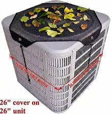 Universal Outdoor Air Conditioner Cover 26x26 Inch - Your AC Unit Width  Is 26 Inch"(Or Smaller)All-Season Waterproof & Breathable AC Protector Shield, Heavy Duty Mesh Fabric For Leaf Snow Debris Prevention, Easy Fit HVAC Unit Cover(Mesh, 26" X 26") - 66*66 cm (26*26 In) - View 1