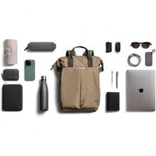 Bellroy Tokyo Totepack, mochila de tejido resistente al agua convertible en bolso-maletín (portátil 15", tableta, cuaderno, cables, botella de agua, ropa, cosméticos) - Bronze - Caqui - Ver 7