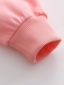 Infant Boys Casual Loose Comfortable Daily Long Sleeve Sweatshirt, Strawberry Print, Suitable For Autumn/Winter Wear - Pink - View 6