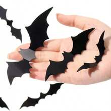 Halloween 3D Bat Wall Decor, Reusable! Scary Decoration, 4 Sizes Halloween Decoration Suitable For Halloween Party Trick Or Treat And Home Decor, Room Decoration. - View 6