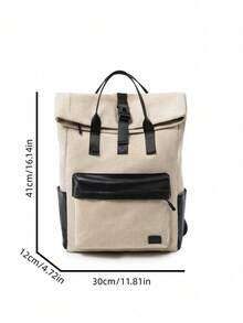 Solid Color Women's Functional Backpack Suitable For Daily Commute And Travel, Solid Color Women's Minimalist Daily Functional Backpack, Solid Color Women's Functional Backpack, Women's Minimalist Sporty Black Backpack - Black - View 5