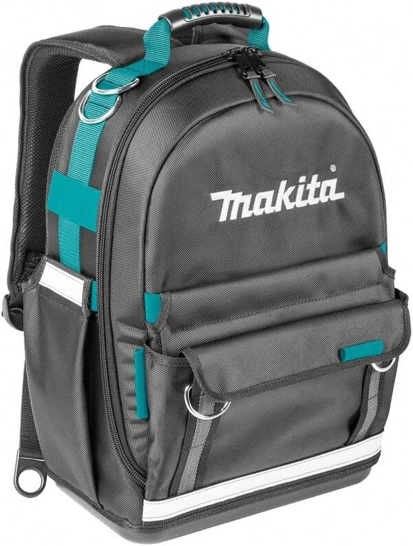 E-15481 - Mochila para herramientas con asa y correas para los hombros, espalda acolchada, gran comodidad, gran capacidad, capacidad de 22 litros, poliéster, 390 x 230 x 490 mm (largo x ancho x