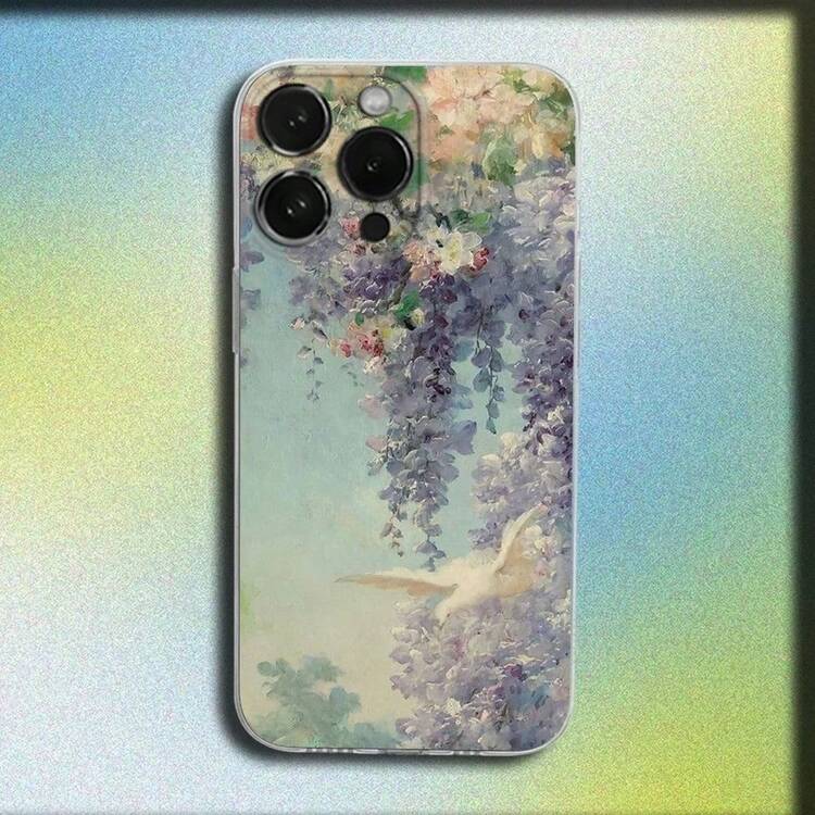 Funda de teléfono C-Claude  Garden Paint compatible con  16,15,14,13,12,11 Plus, Pro, Max, XR, XS, Plus, SE, Mini, cubierta suave transparente, funda compatible con funda  17 Pro Max, funda  17 Pro, funda  17, funda  16, funda  16 Pro Max, funda  15 - z6 - Añade 1