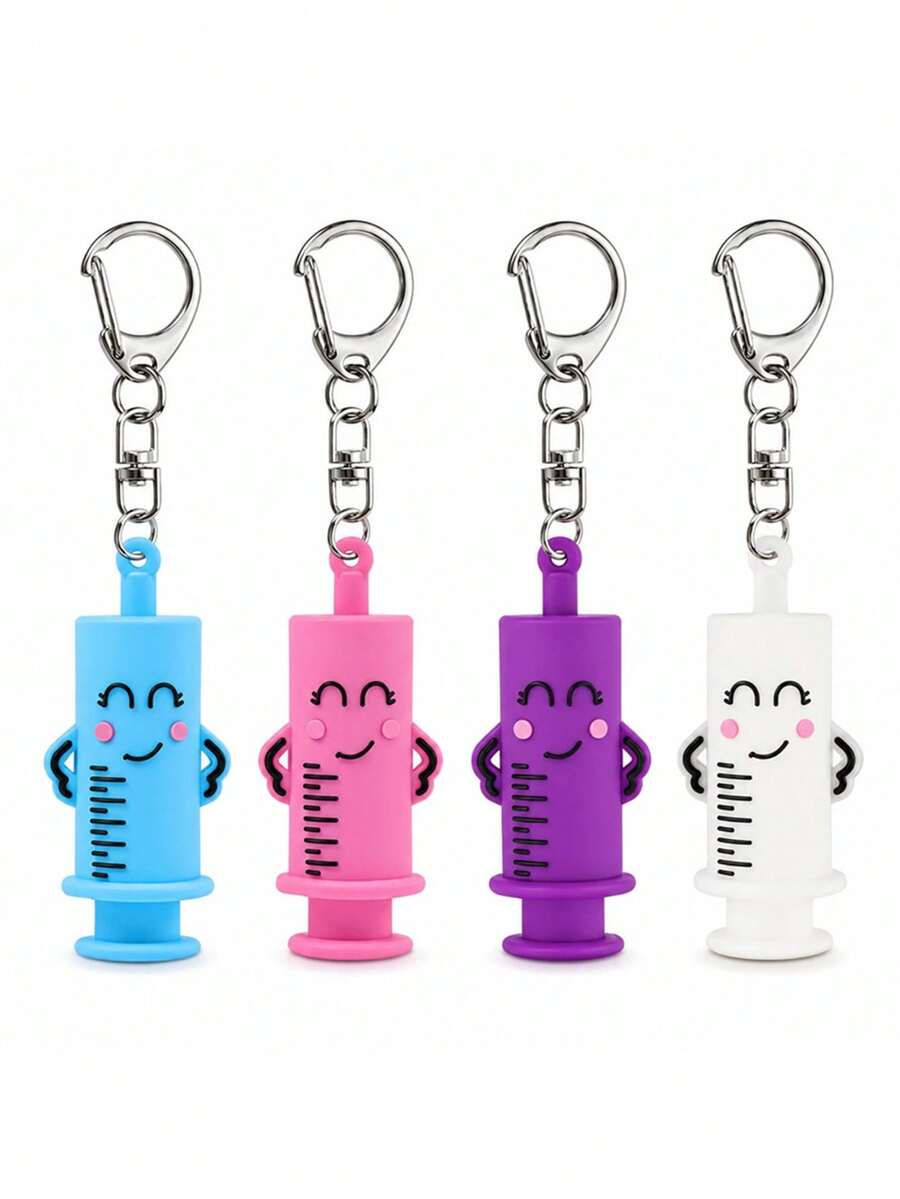 1pc Ampoule Bottle Opener, Syringe-Shaped Cutter, Nurse Doctor Ampoule Bottle Opening Assistant Tool, Medicine Bottle Breaker, Soft Rubber Keychain Cartoon Creative Promotional Gift - View 1