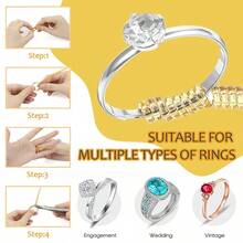 KLONKEE Alat Pengatur Ukuran Cincin untuk Cincin Longgar - 12 buah, 4 Ukuran, TPU Bening, Pengatur Ukuran Cincin Anti Selip dan Pengikat, Sisipan untuk Cincin Ukuran Besar, Termasuk Gunting dan Lap Pembersih Cincin, Cocok untuk Pria dan Wanita - MultiWarna - View 7
