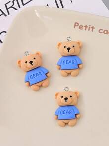10/20/100pcs Cartoon Resin Bear Pendant Handmade DIY Necklace Earrings Phone Chain Jewelry Making Charm - Brown - View 4