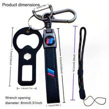 TRTY 4-In-1 Multifunctional Keychain, With D-Shaped Key Ring, Camping Outdoor Beverage Opener, Portable Metal Flat Cap Opener, Car Temporary Emergency Wrench, Interior Seat Accessory, Suitable For Cars, Off-Road Vehicles, Trucks, Motorcycles, Home, Picnic, Party, Office, Warehouse, Etc., Also An Ideal Holiday And Birthday Gift - Multi-functional Keychain - View 3