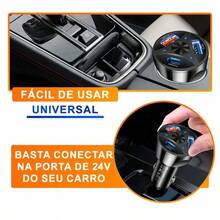 Carregador Veicular Turbo USB 3.0 USB-c USB 3.1A Carregamento Rapido 55w-Inclui cabo de carregamento - carregador + cabo de usb-c - Visão 4