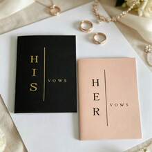 2 Elegant "His & Hers" Wedding Vow Books - 28 Pages, 5.5" X 3.9" - Perfect For Bridal Shower, Anniversary And Wedding - Includes Time Capsule Love Letter - Ideal Keepsake For Couples And Bridesmaid Gifts School Supplies - one-size - View 3