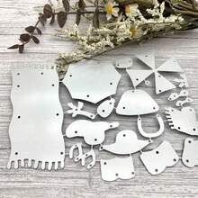 1 Set DIY Summer Beach Theme Metal Cutting Dies, Suitable For Paper Card Embossing And Cutting Design, Handmade Greeting Card Making Dies - Silver - View 8