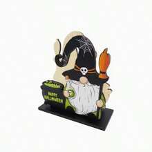 Halloween Wooden Ghost Pumpkin Napkin Holder Dining Table Napkin Storage Rack Holiday Decoration Ornament 2-In-1 Home Kitchen Decor - Multicolor - View 7