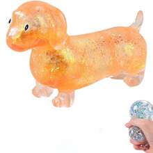 1pc (Random Color) Transparent Colorful Sausage Dog Squeeze Toy, Transparent Colorful Sausage Dog Plush Stress Relief Toy, Suitable For Teenagers, Students And Office Workers, Ideal For Classroom Supplies, Party Favors And Gift Bag Fillers, Perfect For Back To School, Birthday And Holiday Gifts. - Multicolor - View 12